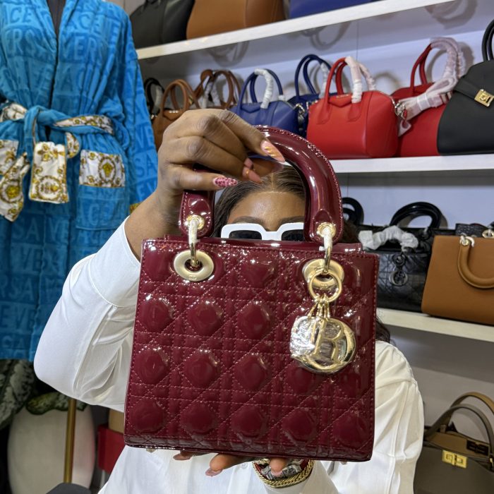 Lady Dior Mini Patent Leather Bag