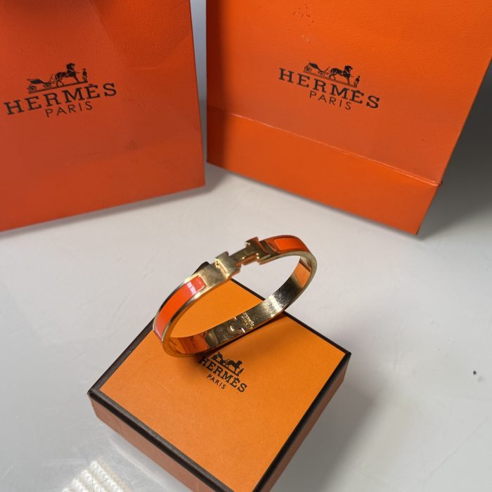 Hermes Gold Bracelet (Orange)