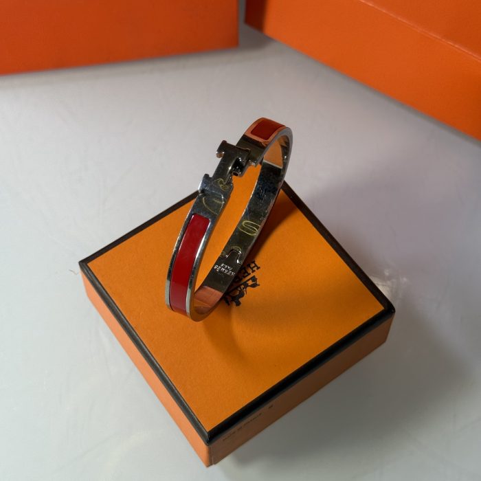 Hermes Silver Bracelet 01 (Red)