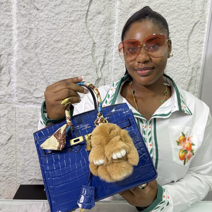 Crocodile Skin Birkin Bag (Blue)