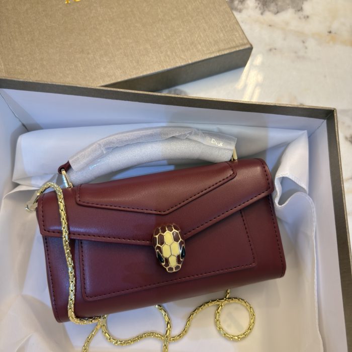 Bvlgari Burgundy Serpenti Bag